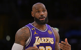 Feb 5, 2026; Los Angeles, California, USA; Los Angeles Lakers forward LeBron James (23) reacts after a foul in the second half against the Philadelphia 76ers at Crypto.com Arena. Mandatory Credit: Jayne Kamin-Oncea-Imagn Images