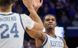 Otega Oweh and Malachi Moreno high-five during a Kentucky win over Tennessee, via Mont Dawson, KSR