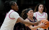 Vanderbilt guard Aubrey Galvan (3) drives past Oklahoma forward Sahara Williams (6) during the first half of an NCAA college basketball game at Memorial Gymnasium Monday, Feb. 9, 2026, in Nashville, Tenn.
