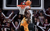 Missouri forward Shawn Phillips attacks the rim in an SEC win over Texas A&M, Maria Lysaker-Imagn Images