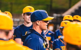 West Virginia head baseball coach Steve Sabins