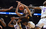 Feb 14, 2026; Knoxville, Tennessee, USA;  Tennessee Volunteers forward Nate Ament (10) during a throw in during the first half against the Louisiana State Tigers at Thompson-Boling Arena at Food City Center. Mandatory Credit: Randy Sartin-Imagn Images