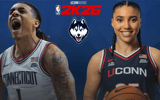 UConn Basketball players Solo Ball and Azzi Fudd in NBA 2k26