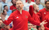 Feb 23, 2026; Chapel Hill, North Carolina, USA; Louisville Cardinals head coach Pat Kelsey reacts in the second half at Dean E. Smith Center. Mandatory Credit: Bob Donnan-Imagn Images