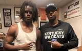 Santana Harvey with Kentucky EDGE/OLB coach Tony Washington (Photo via Santana Harvey)