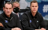 Legendary Duke HC Mike Krzyzewski, current coach Jon Scheyer