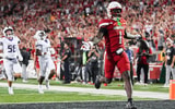 Louisville Cardinals running back Isaac Brown (1) runs into the end zone after a 78-yard gain for a fourth quarter touchdown as the Cards beat James Madison University 28-14 Friday September 5, 2025 at L&N Credit Union Stadium in Louisville, Kentucky.