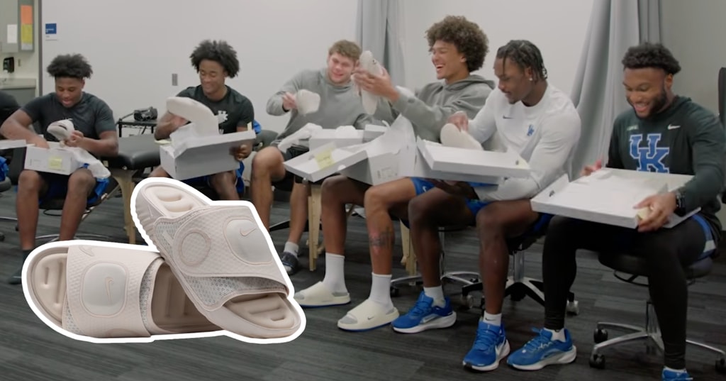 The Kentucky Football team got fancy Nike vibrating heating sandals