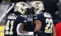 new-orleans-saints-running-backs-alvin-kamara-houston-texans-running-back-mark-ingram-rejoice-over-new-orleans-saints-trade