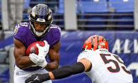 Baltimore ravens Devin Duvernay breaks off 103 yard kickoff return for score versus Miami Dolphins Texas Longhorns