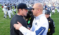 Michigan coach Jim Harbaugh and Penn State coach James Franklin
