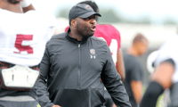 South Carolina EDGE coach Sterling Lucas during spring practice