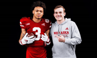Isaiah McMorris with NU coach Garret McGuire