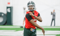 Michigan State quarterback Aidan Chiles