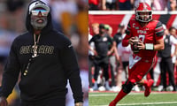 Colorado HC Deion Sanders and Utah QB Cam Rising
