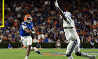 Florida Gators quarterback DJ Lagway (2) throws the ball against the Kentucky Wildcats during the first half at Ben Hill Griffin Stadium. Mandatory Credit: Matt Pendleton-Imagn Images