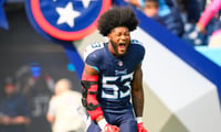South Carolina football alum Ernest Jones with the Tennessee Titans. Steve Roberts-Imagn Images