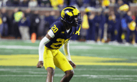 Michigan Wolverines football cornerback Jyaire Hill was a four-star recruit in the 2023 class. (Photo by Rick Osentoski-Imagn Images)