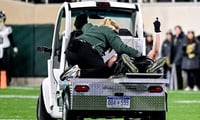 Michigan State TE Jack Velling leaves vs. Purdue