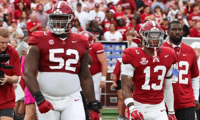 Alabama OL Tyler Booker and DB Malachi Moore