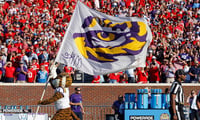 LSU Tigers logo on a flag