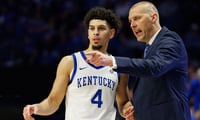 Kentucky HC Mark Pope and guard Koby Brea