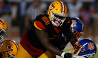 Clarke Central's Jaylon Stone (52) stops Cedar Shoals' Dewan Foote (6) during a GHSA high school football between Cedar Shoals and Clarke Central in Athens, Ga., on Thursday, Aug. 18, 2022. Clarke Central won 40-0. News Joshua L Jones