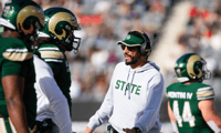 Dec 28, 2024; Tucson, AZ, USA; Colorado State Rams head coach Jay Norvell against the Miami (OH) RedHawks during the Snoop Dogg Arizona Bowl at Arizona Stadium. Mandatory Credit: Mark J. Rebilas-Imagn Images