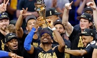 Jun 22, 2025; Oklahoma City, Oklahoma, USA; The Oklahoma City Thunder celebrate after winning game seven of the 2025 NBA Finals against the Indiana Pacers at Paycom Center. Mandatory Credit: Alonzo Adams-Imagn Images