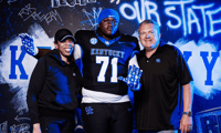 OL Tyreek Jemison during his official visit to Kentucky, via UK Athletics