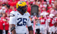 Michigan Wolverines football defensive tackle Rayshaun Benny posted 5 pressures against Nebraska. (Photo by Dylan Widger-Imagn Images)
