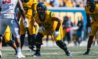 West Virginia offensive lineman Nick Krahe