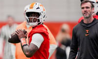 Tennessee quarterback Faizon Brandon (11) during the Vols' first spring football practice in Knoxville on March 16, 2026.