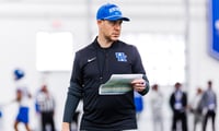 Will Stein at Kentucky Spring Practice, via Jacob Noger, UK Athletics