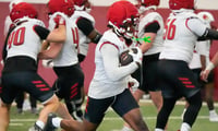 Louisville Football’s Keyjuan Brown runs during open practice. March 18, 2026