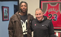2027 WR Jamar Taylor with Rutgers Football coach Greg Schiano