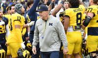 Michigan Wolverines football head coach Kyle Whittingham at the 2026 spring game. (Photo by Lon Horwedel / TheWolverine.com)