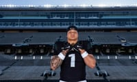 Michigan State RB commit Savior Owens on official visit (photo via social media)