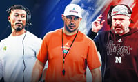 Jon Sumrall, Matt Rhule and Marcus Freeman afi