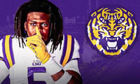 Freshman Lamar Brown made his LSU Football camp debut this week with the Tigers