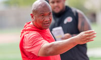 Utah RB coach Mark Atuaia