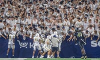 Celebration after Rahkeem Smith kick return TD