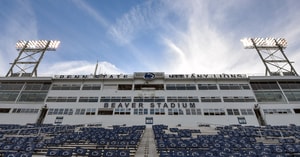 General view of the Beaver Stadium press box prior to the game against the Michigan Wolverines. Rich Barnes-USA TODAY Sports