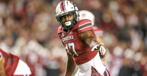Photo during a game of former South Carolina Gamecocks WR Xavier Legette
