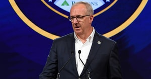 SEC commissioner Greg Sankey at Media Days in 2023