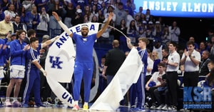 Ansley Almonor goes through the hoop on Senior Night at Rupp Arena - Photo by Dr. Michael Huang, Kentucky Sports Radio