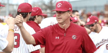 South Carolina head baseball coach Mark Kingston introduced during Opening Day