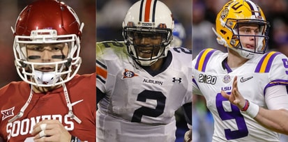 Oklahoma QB Baker Mayfield, Auburn QB Cam Newton, LSU QB Joe Burrow