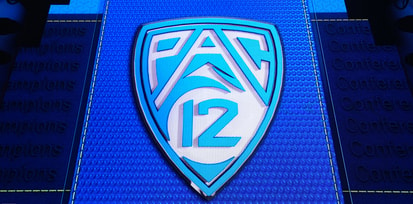 Pac-12 Conference logo at Media Day 2023
