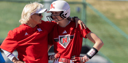 Nebraska softball Billie Andrews and Rhonda Revelle
